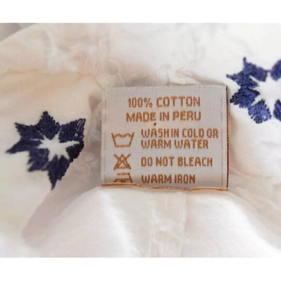 GIOCAM EMBROIDERED WHITE BLUE BUTTON UP CANVAS JACKET - Picture 8 of 8